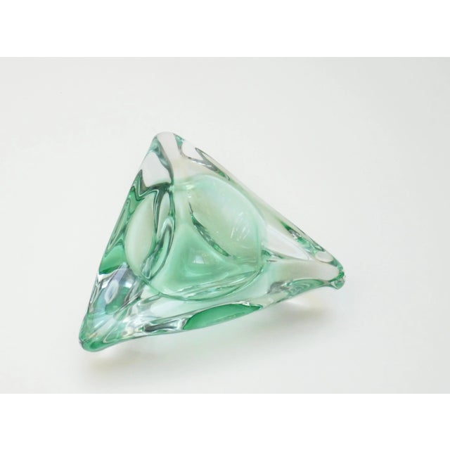 Italian Green Art Glass Triangular Bowl, 1960s For Sale - Image 6 of 7