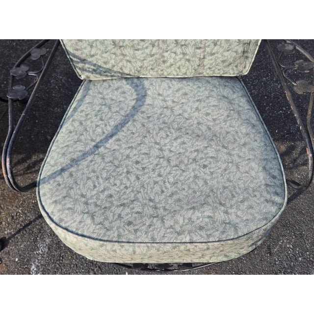 Vintage Wrought Iron Patio Seating Loveseat and Chair For Sale In Providence - Image 6 of 12