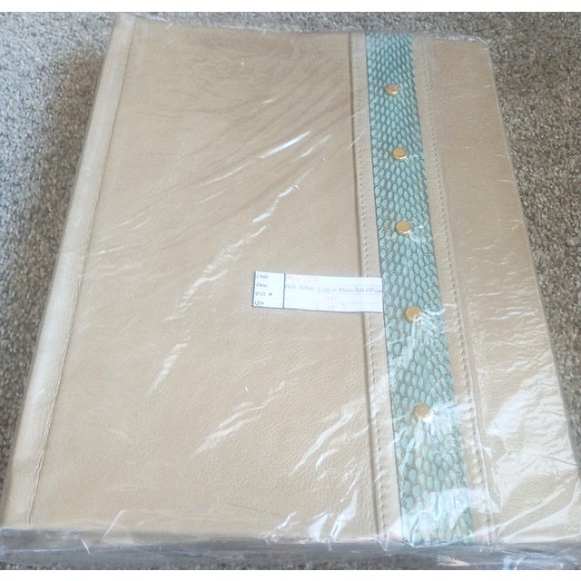 Rare R & Y Augousti Paris Leather Photo Album With Blue Cobra Snakeskin & Gold Studs NWT For Sale - Image 11 of 18
