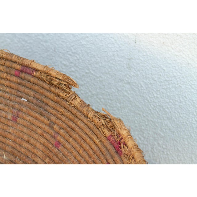 28" Dm Faded Motif Handwoven Gathering Basket For Sale In Los Angeles - Image 6 of 10