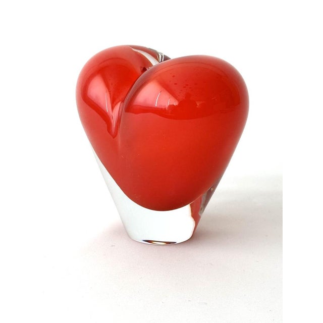 Heavy Red Glass Heart from JS For Sale - Image 4 of 9