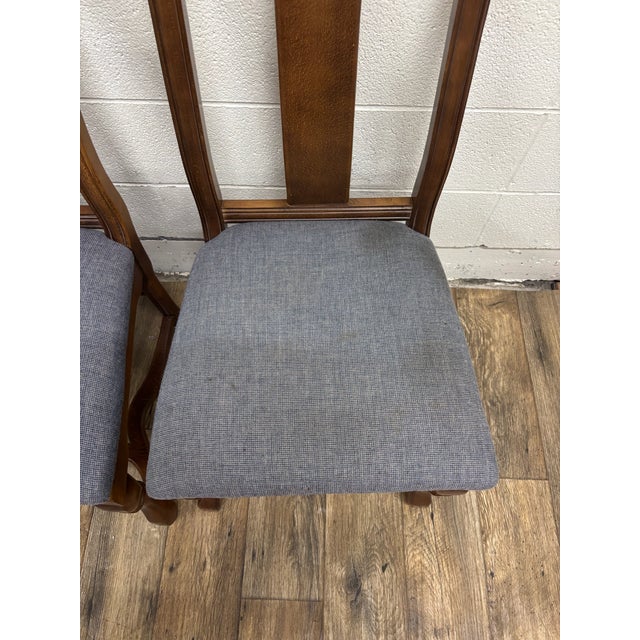 Late 20th Century Vintage Shelby Williams Queen Anne Style Upholstered Dining Chairs - Set of 4 For Sale - Image 5 of 9