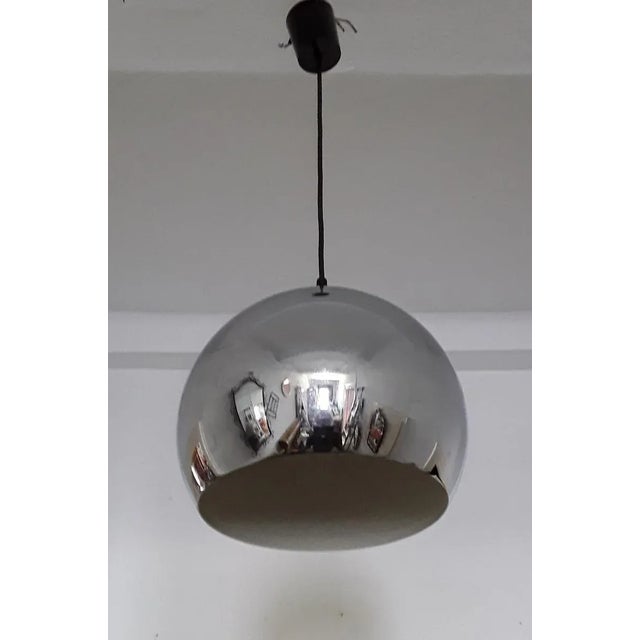 Vintage Chrome & Black Plastic Ball Lamp from Kramer Lights, 1970s, in Good conditions. Designed 1970 to 1979 European...