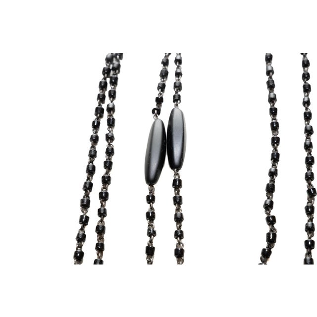 Black Vintage Black Beaded Wrap Necklace With Lalique Glass Cameo, 1940's For Sale - Image 8 of 18
