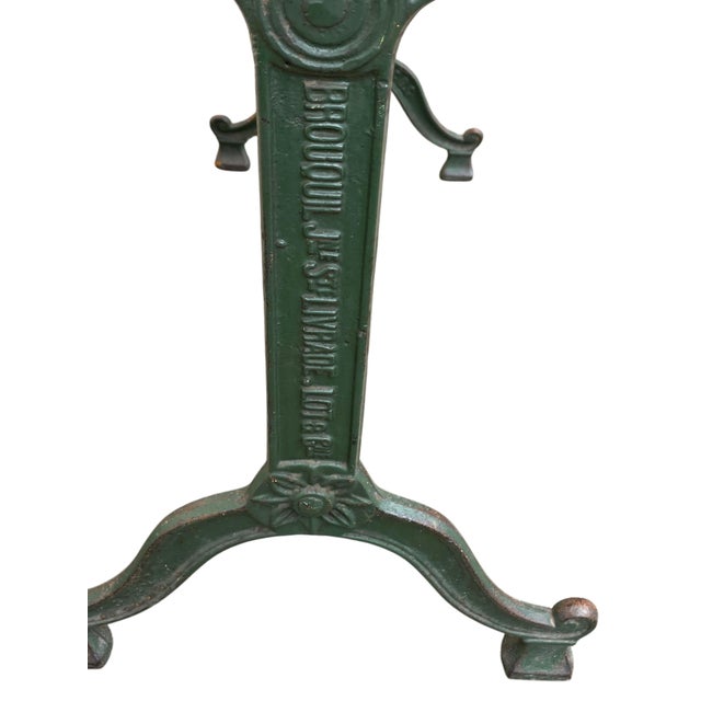 Antique Bistro Table in Engraved Wrought Iron, 1950s For Sale - Image 3 of 8