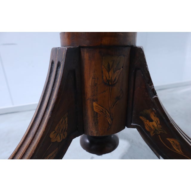 Late 18th Century Stunning Late 18thc. Dutch Marquetry Tilt Top Table With Box Wood Inlay For Sale - Image 10 of 14