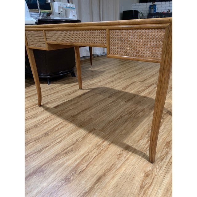 McGuire Cane Leathers Top Writing Desk For Sale - Image 10 of 11