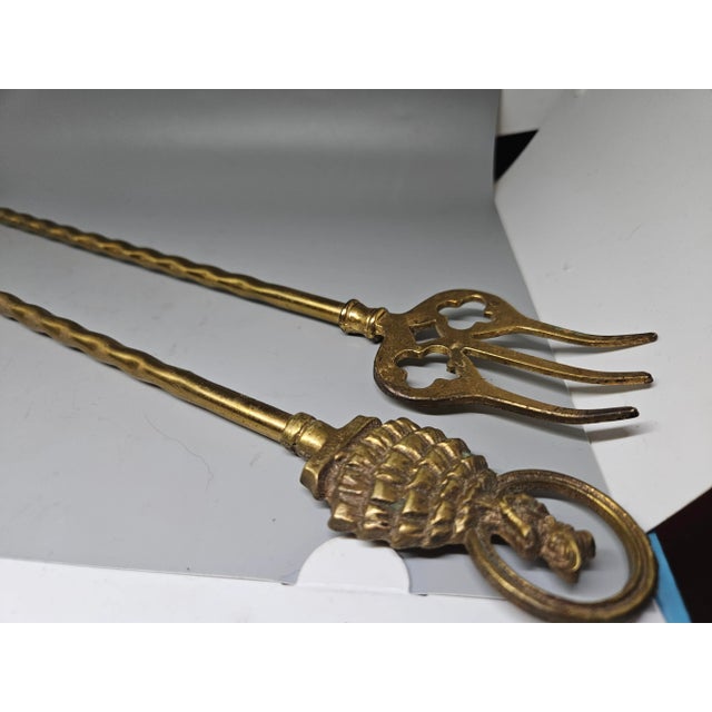 Vintage Long Handled Brass Fire Toasting Fork