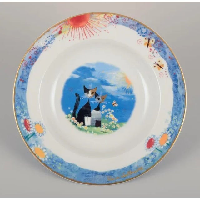 Soup Plates with Cat Motifs by Rosina Wachtmeister for Goebel, Germany, Set of 6 For Sale - Image 4 of 9