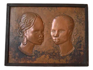 Portrait of African Women in Copper by Tshiasuma, 1984