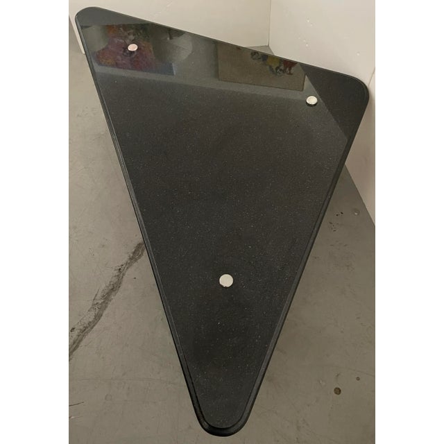 Postmodern Black Granite Triangle Coffee Table From 80's For Sale - Image 4 of 11