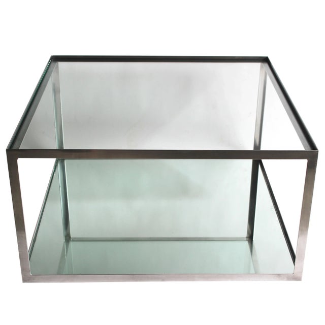 Two-Tier Aluminum Coffee Table For Sale - Image 11 of 11