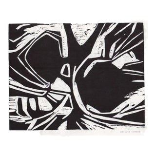 1970s De Los Cobos Abstract Woodblock Print For Sale