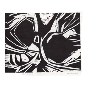 1970s De Los Cobos Abstract Woodblock Print