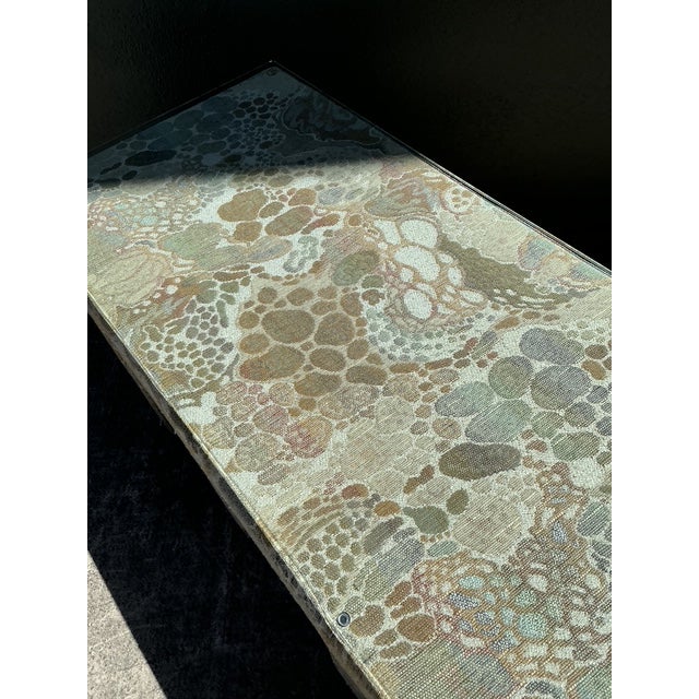 Vintage 80s Upholstered Console and Stools After Jack Lenor Larsen For Sale - Image 10 of 12