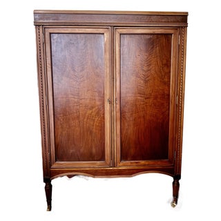1940s Vintage Flame Mahogany Wardrobe For Sale