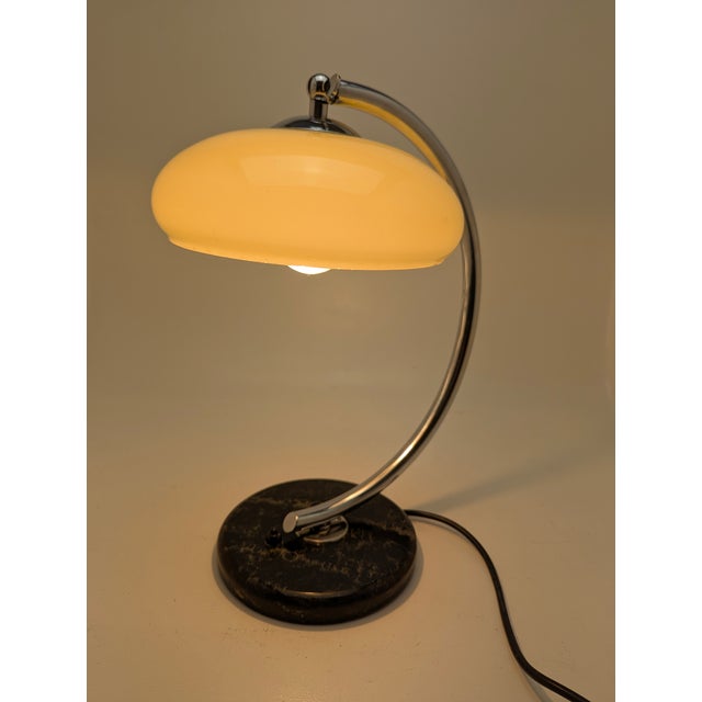 German Art Deco Bauhaus Table Lamp with Glass Shade and Marble Base, 1920s For Sale - Image 11 of 18