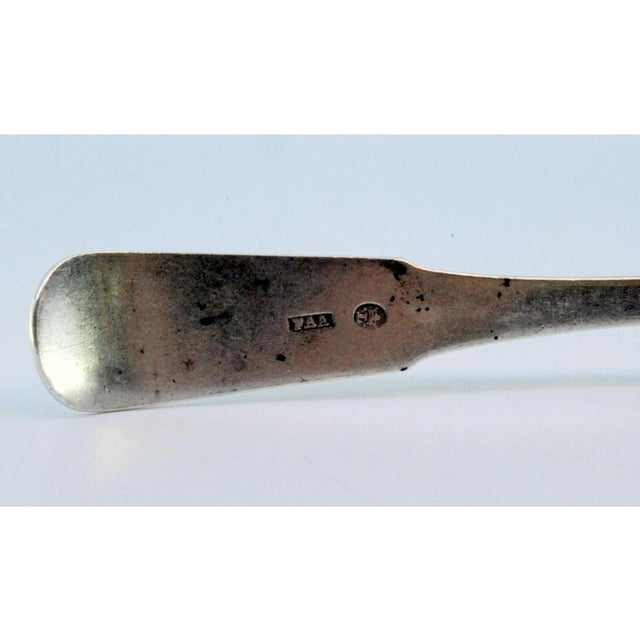 Silver Dessert Spoon with Handle For Sale - Image 4 of 8