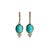 Modern 14k Yellow Gold Diamond Lever-Back Drop Earrings With Natural Turquoise, A Pair For Sale - Image 3 of 7