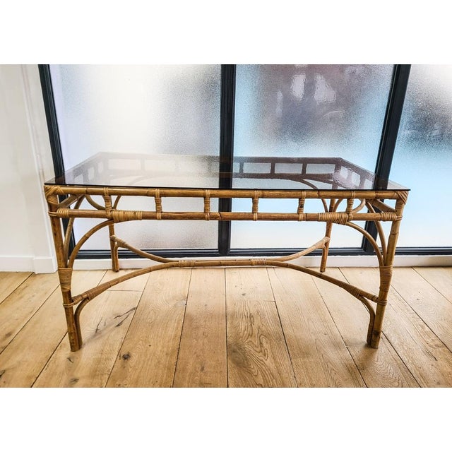 Dining Table and Rattan Chairs, Set of 5 For Sale - Image 14 of 18