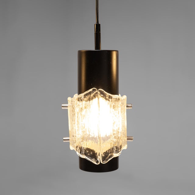 Scandinavian Ice Glass Pendant, 1960s, Set of 4 For Sale - Image 6 of 11