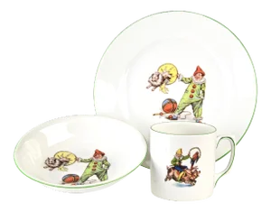 1930s Victoria Czechoslovakia Child's Dining Set - 3 Pieces