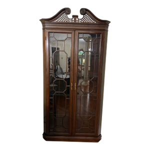 Hekman Attributed Mahogany Corner Display Cabinet