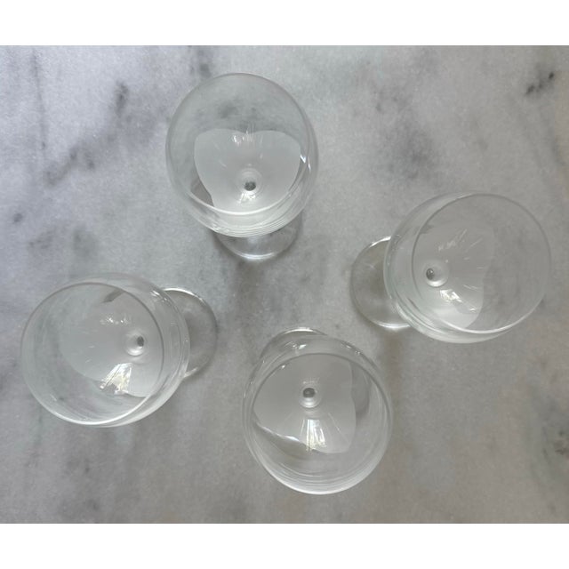 Glass Vintage Bohemia Lre Frosted Crystal Glasses - Set of 4 For Sale - Image 7 of 8