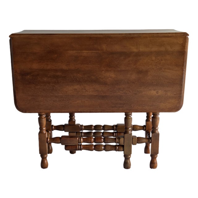 Jacobean Revival Style Elm Finish Gate Leg Table, Early to Mid-20th Century For Sale