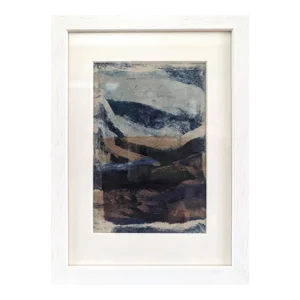2021 Contemporary 'Dancing Waves' Seascape Monotype Artwork by British Artist Frances Daws, Framed