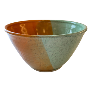 Handmade Pottery Large Speckled Stoneware Serving Bowl, Signed Mark Boka