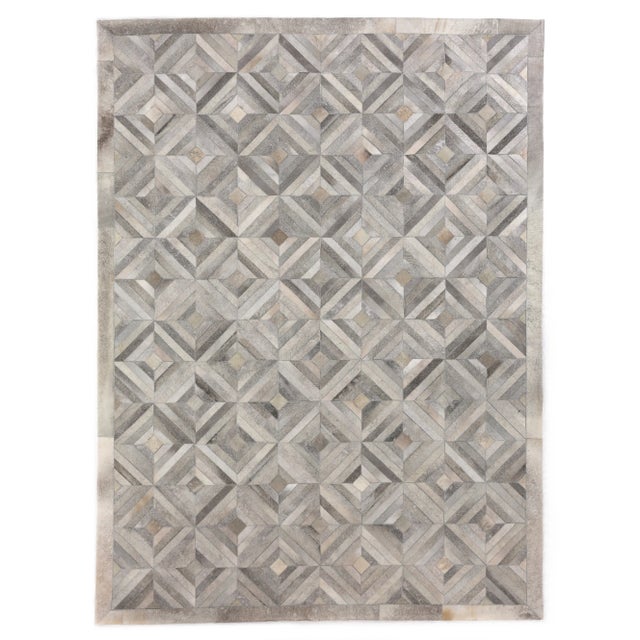 Montgomery Patchwork Leather Silver/Multi Rug - 9'6"x13'6" For Sale In Los Angeles - Image 6 of 6