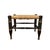 Antique Ebonized Hitchcock Stool / Footsool With Woven Rush Seat, Stenciling, & Spool Legs For Sale In Dallas - Image 6 of 12