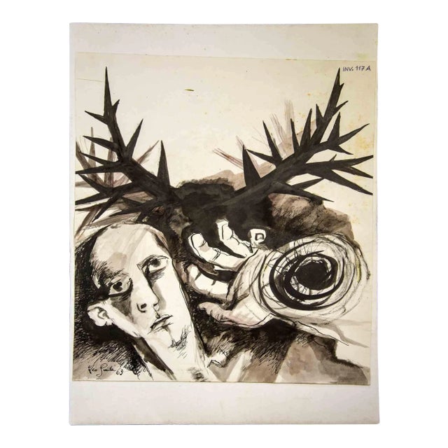 Leo Guida, Portrait, Original Etching, 1970s For Sale
