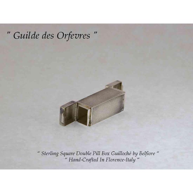 1990s Sterling Silver Double Pill Box, Square For Sale - Image 9 of 14