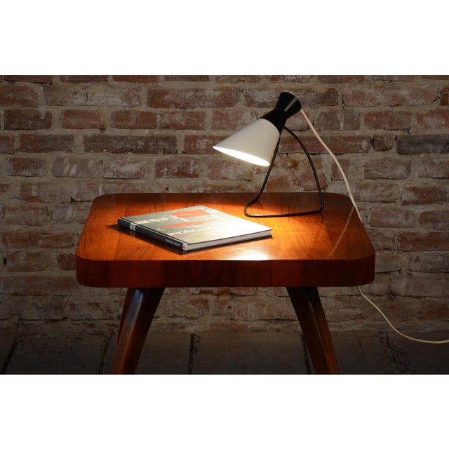 Black Mid-Century Czech Table Lamp in Metal attributed to J. Hůrka for Napako, 1950s For Sale - Image 8 of 10
