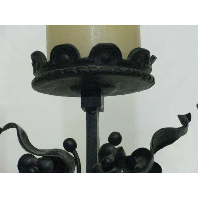Metal 19th Century Large Historic Chateau Iron Candelabra - a Pair For Sale - Image 7 of 9