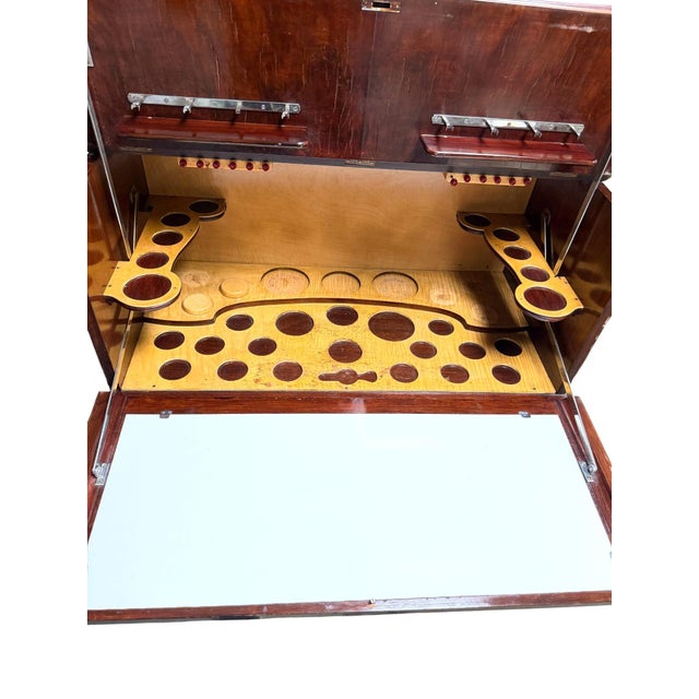 Mid-Century Modern Mid Century Drop Front Cocktail Cabinet Dry Bar For Sale - Image 3 of 14