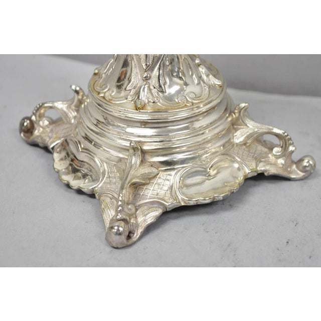 Antique Silver Plated WMF Warsaw Imperial Russia 12" Candlestick Holders - Pair For Sale - Image 9 of 18