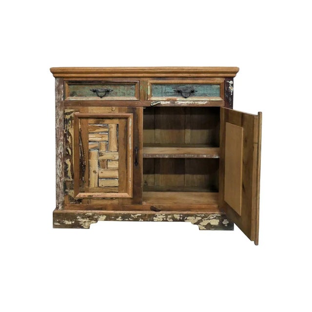 Far Pavilions Farmhouse Style Distressed Reclaimed Wood 2-Door Cabinet For Sale - Image 4 of 8