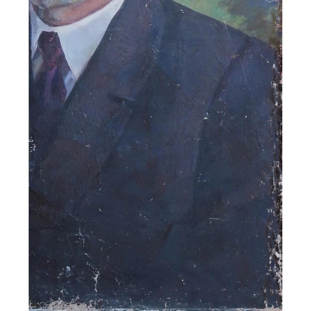 Antique Male Portrait Oil Painting, Soviet Ukrainian Artist, 1970s 170-140 For Sale - Image 6 of 6