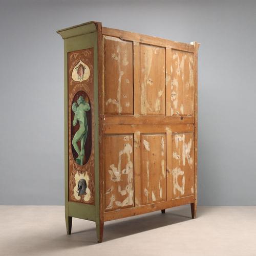 Directoire Wardrobe in Lacquered and Painted Walnut For Sale - Image 14 of 15