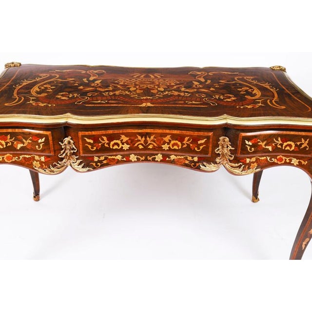 Vintage French Ormolu Mounted Marquetry Desk, 20th Century For Sale - Image 4 of 18