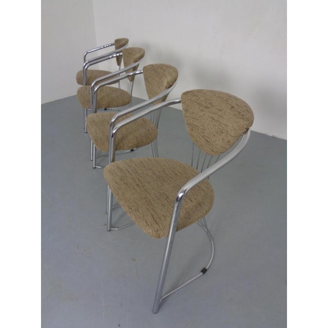 Italian Chrome-Plated Dining Chairs, 1980s, Set of 4 For Sale - Image 6 of 18