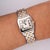Modern Cartier Santos Demoiselle 2698 Two-Tone Steel & 18k Gold Ladies Bracelet Watch For Sale - Image 3 of 9