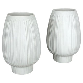 Op Art Porcelain Artichoke Vase by Heinrich Selb, Germany, 1970s, Set of 2 For Sale