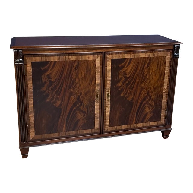 Mahogany Georgian Style Two-Door Buffet/Leaf Storage Cabinet by Leighton Hall Made-To-Order For Sale