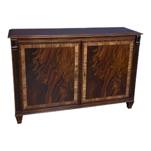 Mahogany Georgian Style Two-Door Buffet/Leaf Storage Cabinet by Leighton Hall Made-To-Order