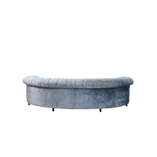 Sky Blue Rebecca Mirrored Tufted Sofa For Sale - Image 8 of 11
