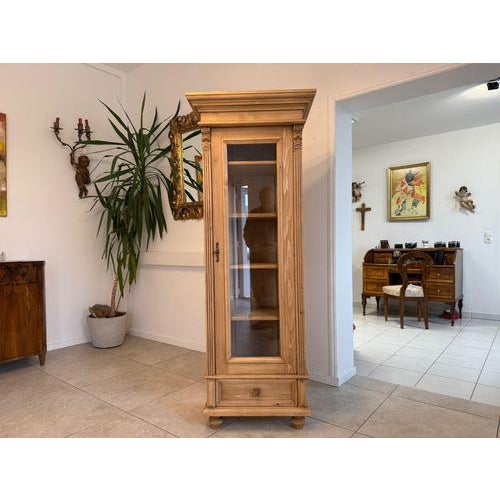 Rustic Farmhouse Display Cabinet in Natural Wood For Sale - Image 3 of 12